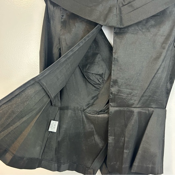 Madame X Black Vintage Pleated Rhinestone Ruched Faux Rap Blouse/Jacket Size M - Picture 12 of 12